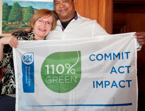 Receiving our 110 Percent Green Flagship from the Premier Helen Zille